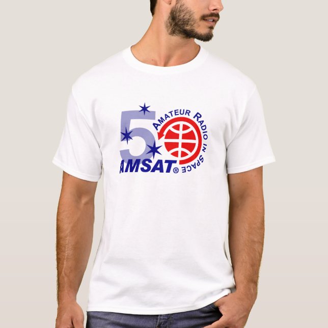 Logo T-Shirt du 50e anniversaire d'AMSAT - Light (Devant)
