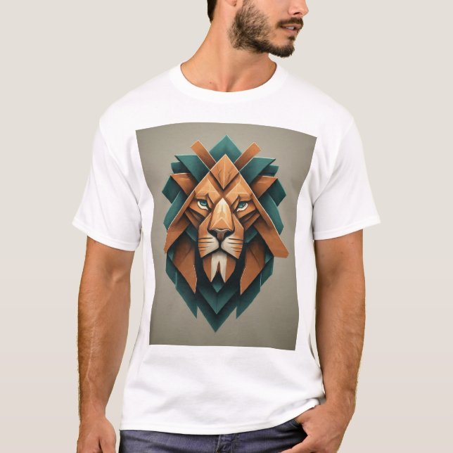 Logo-T - Shirt für dynamische geometrische Linien (Vorderseite)