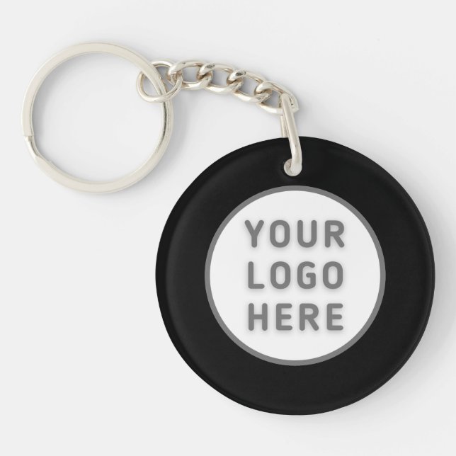 Logo Template Business Promo Simple Black Acrylic Schlüsselanhänger (Vorderseite)