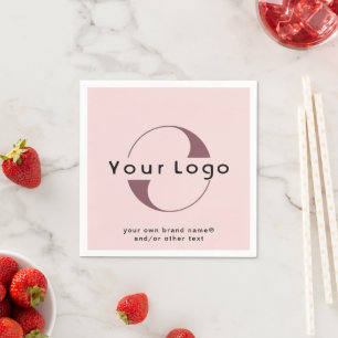 Logo + Text für das blaurosa Unternehmenspapier Serviette
