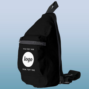Logo Text Geschäft Promotional Branding Schwarz Crossbody Bag