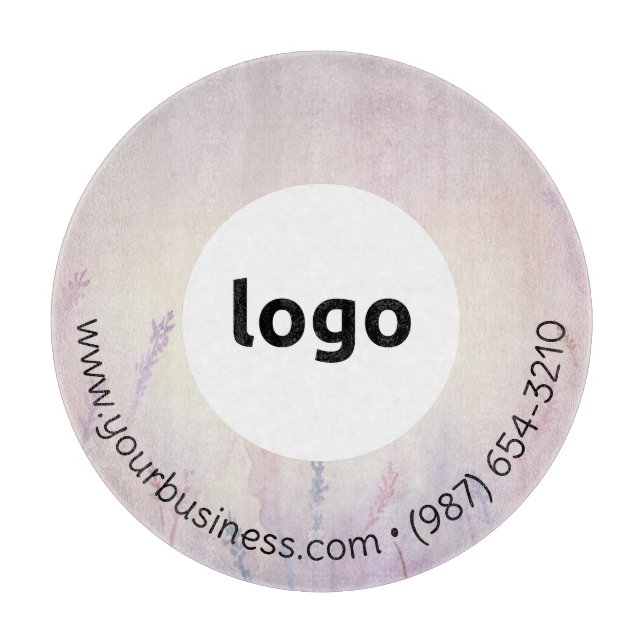 LOGO & TEXT | Maßgeschneidertes Business Glass Cut Schneidebrett (Vorderseite)