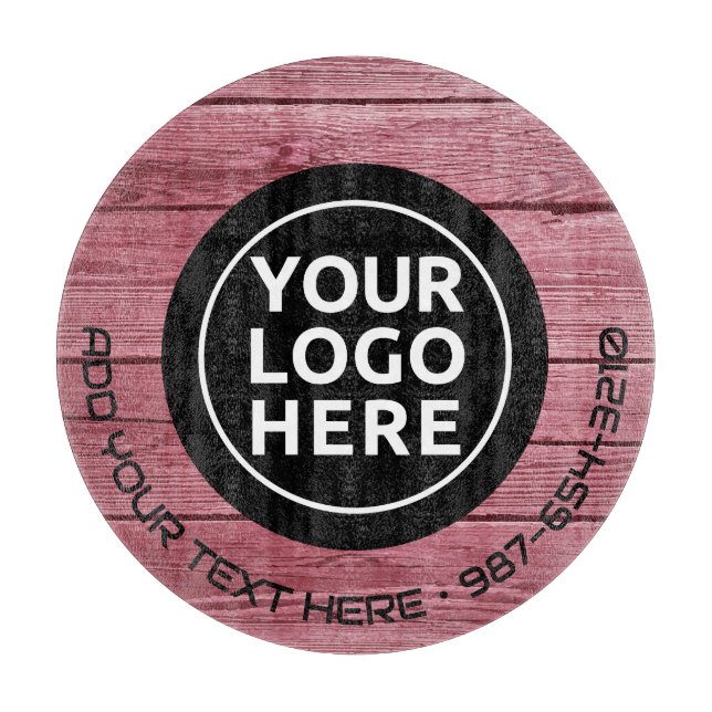 LOGO & TEXT | Maßgeschneidertes Business Glass Cut Schneidebrett (Vorderseite)