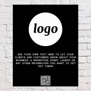 Logo Text QR Code Werbung Business Black Poster