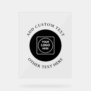 Logo-Text-QR-Geschäft-Acrylschild Acrylschild