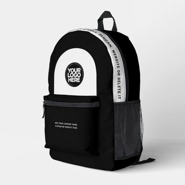 Logo, Text, Slogan, Website Bedruckter Rucksack (Rückseitige Ecke Rechts)