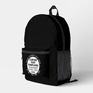 Logo-Text Werbeaktion BLACK-Backpack Bedruckter Rucksack