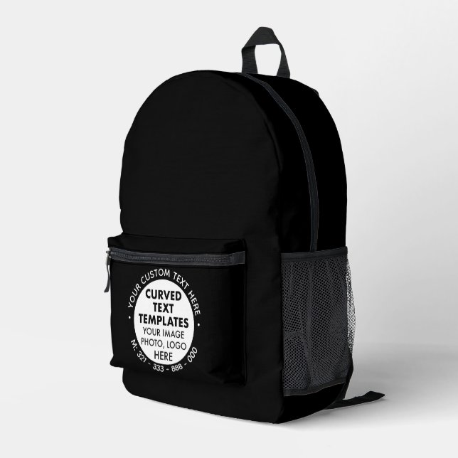 Logo-Text Werbeaktion BLACK-Backpack Bedruckter Rucksack (Rückseitige Ecke Rechts)