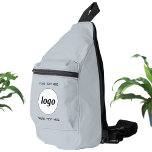 Logo-Text Werbeaktion Blauer Branding Crossbody Bag<br><div class="desc">Fügen Sie Ihr eigenes Logo und Ihren eigenen Text zu diesem Design hinzu. Entfernen Sie den oberen oder unteren Text, wenn Sie es vorziehen. Geben Sie einen Namen, einen Firmenslogan, eine Telefonnummer oder eine Website-Adresse ein. Minimalistisch und beruflich. Ideal für ein Werbeprodukt für Ihre Mitarbeiter, Mitarbeiter, Kunden und Kunden. Ideal...</div>