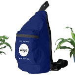 Logo-Text Werbeaktion Branding Navy Blue Crossbody Bag<br><div class="desc">Fügen Sie Ihr eigenes Logo und Ihren eigenen Text zu diesem Design hinzu. Entfernen Sie den oberen oder unteren Text, wenn Sie es vorziehen. Geben Sie einen Namen, einen Firmenslogan, eine Telefonnummer oder eine Website-Adresse ein. Minimalistisch und beruflich. Ideal für ein Werbeprodukt für Ihre Mitarbeiter, Mitarbeiter, Kunden und Kunden. Ideal...</div>