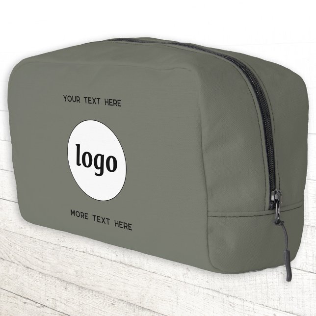 Logo-Text Werbeaktion Branding-Seite Grün Waschbeutel (Logo and custom text business branding promotional zip bag)