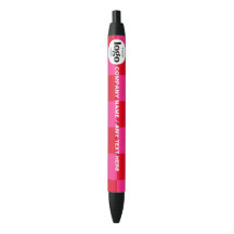 Logo-Text Werbeaktion Rosa Schachbrett | Stift