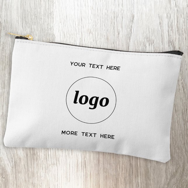 Logo-Text-Werbemarken Zubehörtasche (Logo custom text minimalist business branding promotional accessory pouch zip bag or case)
