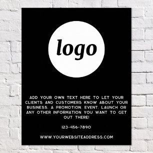 Logo Text Werbeunternehmen Schwarz Poster