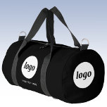 Logo-Text Werbung Business Black Duffle Bag<br><div class="desc">Fügen Sie Ihr eigenes Logo und Ihren eigenen Text zu diesem Design hinzu. Ihr Firmenname,  Slogan,  Website oder Telefonnummer. Minimalistisch und beruflich. Ideal für ein Werbeprodukt für Ihre Mitarbeiter,  Mitarbeiter,  Kunden und Kunden. Ideal für Messe-,  Reise-,  Firmen- oder Sportveranstaltungen und Geschenke. Weitere Versionen finden Sie in der Auflistung.</div>