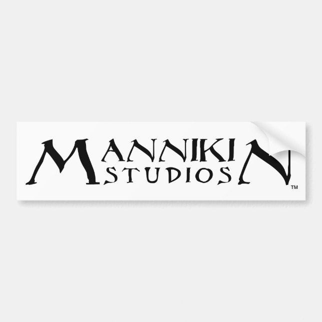 Logo-Textstoßdämpfer Mannikin Studios Autoaufkleber (Vorne)
