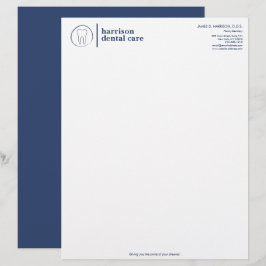 Logo "Tooth Sketch" Weiß/Blau-Zahnarzt Briefbogen