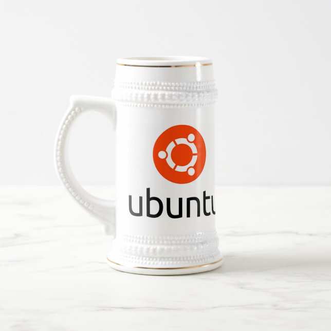 Logo Ubuntus Linux Bierglas (Links)