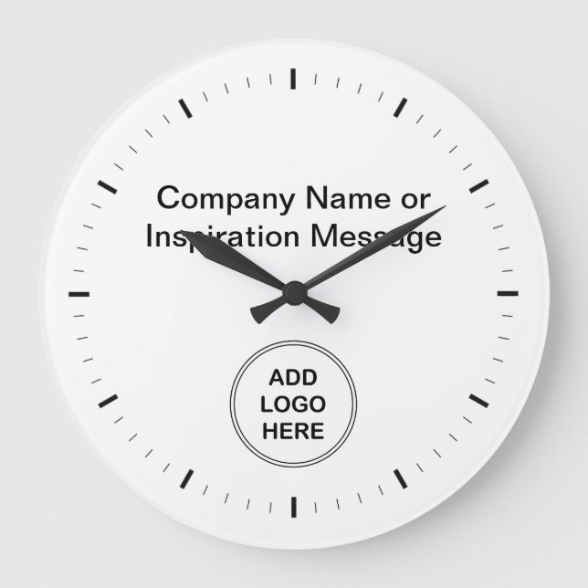 Logo-Uhr für Bürofirmen Große Wanduhr (Vorderseite)