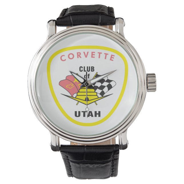 Logo-Uhr für Corvette Club Armbanduhr (Vorderseite)