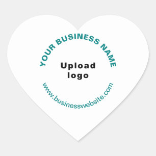 Logo und Aquamarine grüne Firmenbezeichnung und We Herz-Aufkleber