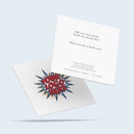 Logo und benutzerdefinierter Text hochladen Modern Quadratische Visitenkarte