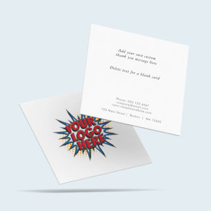 Logo und benutzerdefinierter Text hochladen Modern Quadratische Visitenkarte