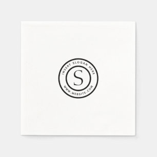Logo und Firma schwarz und weiß Serviette