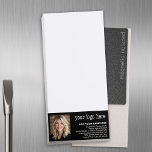 Logo und Foto hinzufügen - Kontaktinformationen fü Magnetischer Notizblock<br><div class="desc">Design beinhaltet einen Platz für Ihr Foto und ein Logo auf einem schwarzen Hintergrund. Fügen Sie alle Kontaktinformationen hinzu und behielt in Ihrem Schreibtisch für alle Notizen für Kunden. Fügen Sie Ihre Geschäftsinformationen für Produkte mit geringer Verkaufsmenge hinzu. Ein großartiges Geschenk für ein kleines Büro oder ein einzigartiges Geschenk.</div>