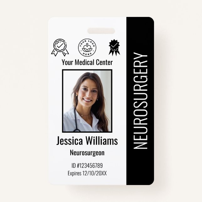 Logo und Foto-ID für personalisierte Krankenhausmi Ausweis (Vorderseite)