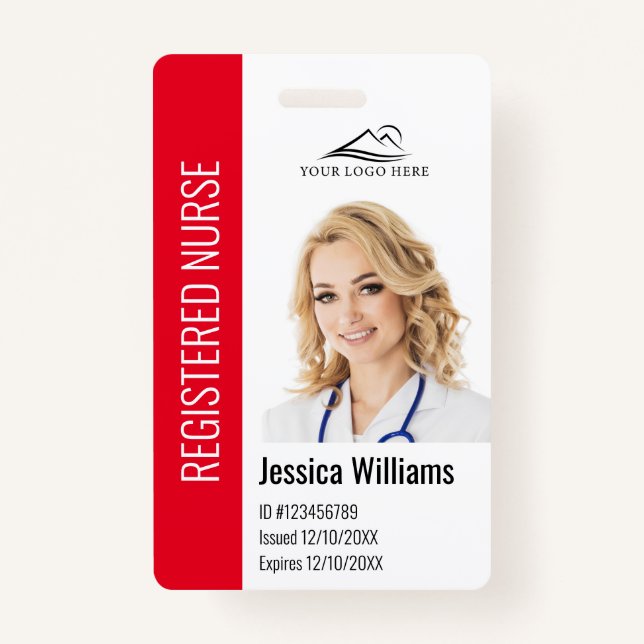 Logo und Foto-ID für personalisierte Krankenhausmi Ausweis (Vorderseite)