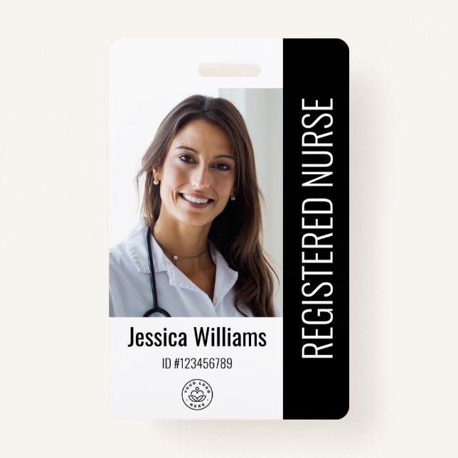 Logo und Foto-ID für personalisierte Krankenhausmi Ausweis (Vorderseite)