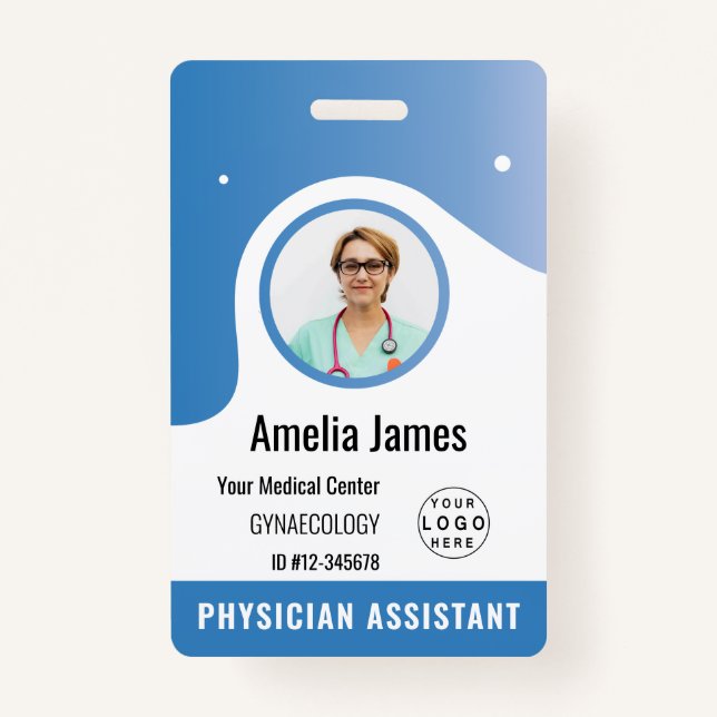 Logo und Foto-ID für personalisierte Krankenhausmi Ausweis (Vorderseite)