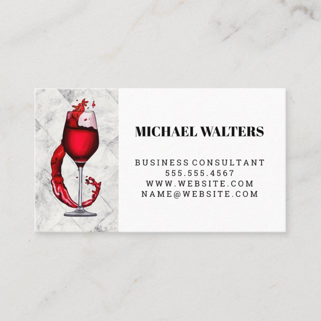 Logo und Marmor aus Flügelglas Visitenkarte (Vorderseite)