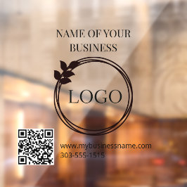 Logo- und QR-Code-Fensterklammern Fensteraufkleber