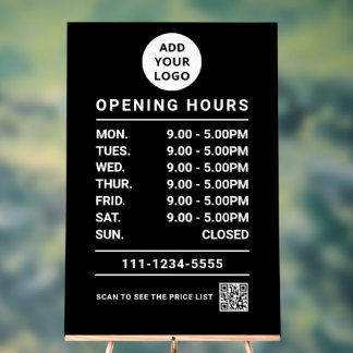 Logo und Qr-Code für Black Business Openings Acrylschild