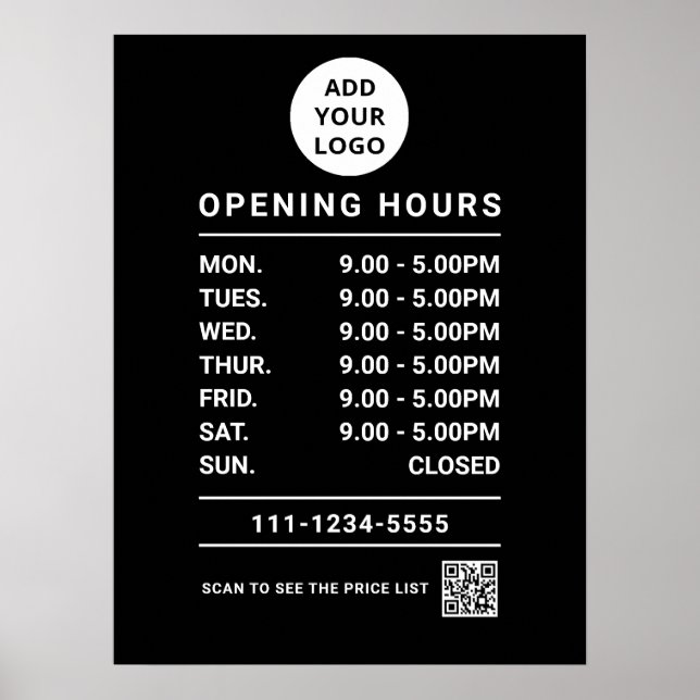 Logo und Qr-Code für Black Business Openings Poster (Vorne)