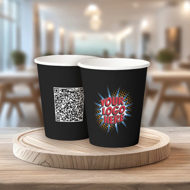Logo und QR-Code Marketing Pappbecher (Von Creator hochgeladen)