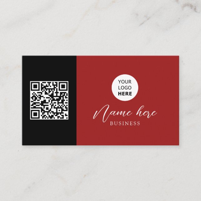 Logo und QR-Code | Minimalistisches Berufliches Sc Visitenkarte (Vorderseite)