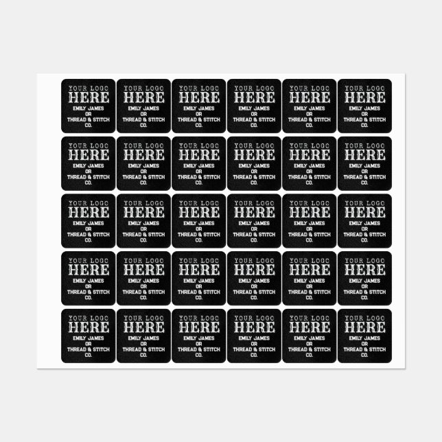 Logo und schwarze Textilien Etiketten (Blatt)
