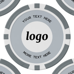 Logo und Text Business-Werbe-Puderblau Pokerchips