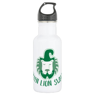 Logo und Text für grüne Löwen-Süßigkeiten Edelstahlflasche