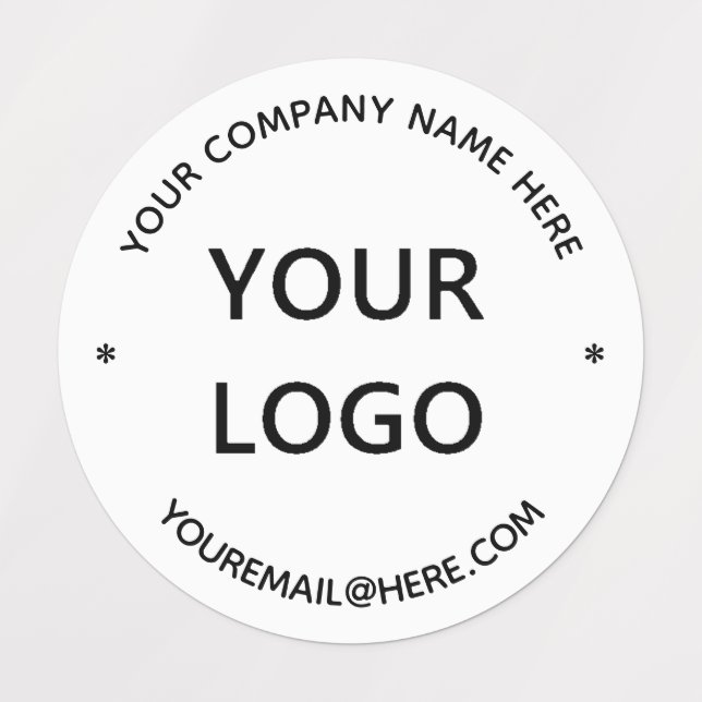 Logo und Text für Ihr Unternehmen Etiketten (Design 1)