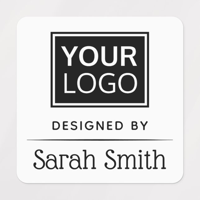 Logo und Text mit Trennstrich Etiketten (Design 1)