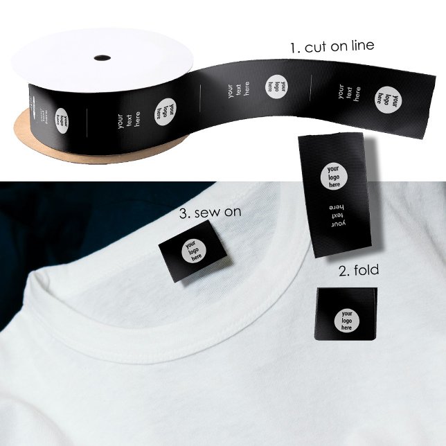 Logo- und Textzeichen beim Nähen Satinband (Logo & Text Clothing Labels Sew On Sewing Label Satin Ribbon)