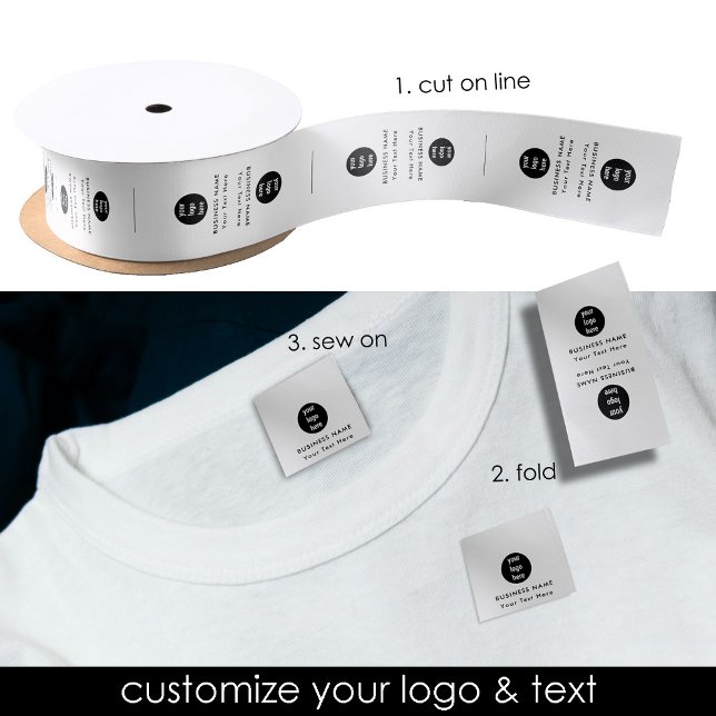 Logo- und Textzeichen beim Nähen Satinband (Logo & Text Clothing Labels Sew On Sewing Label Satin Ribbon)