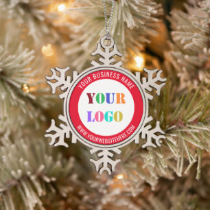 Logo und Weihnachtsdekoration für benutzerdefinier Schneeflocken Zinn-Ornament