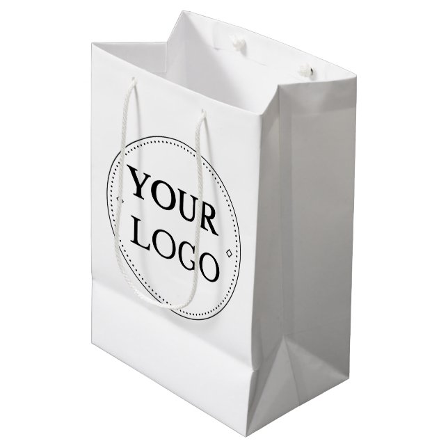 Logo-Unternehmen Corporate Mittlere Geschenktüte (Vorderseite Schrägansicht)
