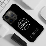 Logo | Unternehmen Minimalistisch iPhone 15 Pro Hülle<br><div class="desc">Ein einfaches,  individuelles schwarzes Geschäftsmodell in modernem minimalistischem Stil,  das mit Ihrem Firmenlogo und Text leicht aktualisiert werden kann. Wenn Sie Hilfe bei der Personalisierung dieses Produktes benötigen,  kontaktieren Sie mich bitte über den unten stehenden Nachrichtenkopf und ich werde Ihnen gerne weiterhelfen.</div>