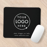 Logo | Unternehmen Minimalistisch Mousepad<br><div class="desc">Ein einfaches,  individuelles schwarzes Geschäftsmodell in modernem minimalistischem Stil,  das mit Ihrem Firmenlogo und Text leicht aktualisiert werden kann. Wenn Sie Hilfe bei der Personalisierung dieses Produktes benötigen,  kontaktieren Sie mich bitte über den unten stehenden Nachrichtenkopf und ich werde Ihnen gerne weiterhelfen.</div>